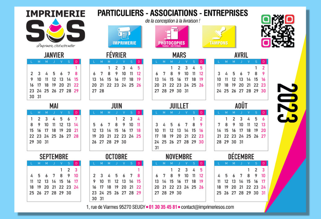 Calendrier annuel 2023