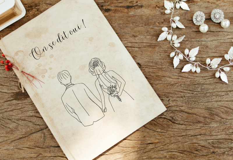 Faire part de mariage en bois