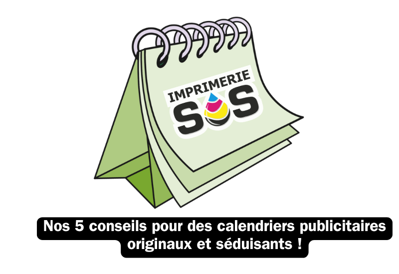 Calendrier publicitaire 2026 avec logo Imprimerie SOS